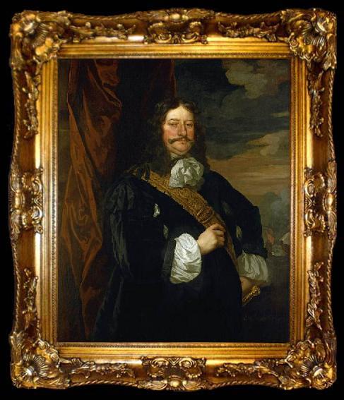 framed  Sir Peter Lely Flagmen of Lowestoft: Vice-Admiral Sir Thomas Teddeman,, ta009-2